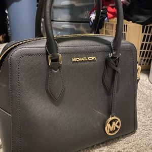 Michael Kors Style: Ayden Large Leather Dome Satchel in Black
